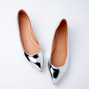 J. Crew Amelia Pointed Toe Mirror Metallic Flats